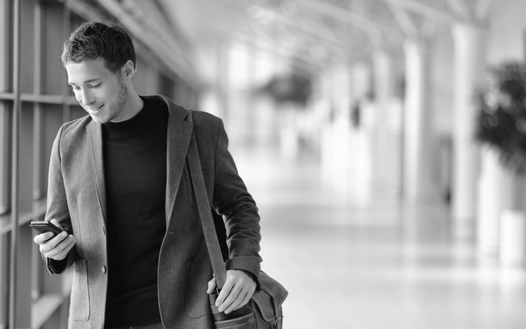 Man on phone at airport