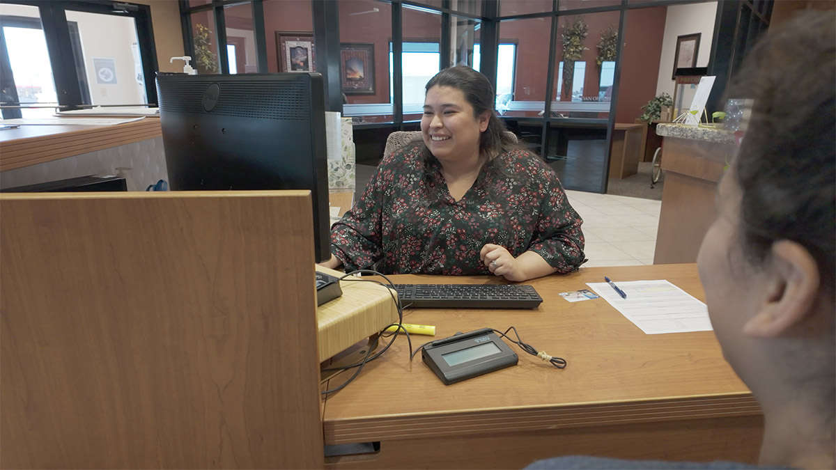 woman at desk