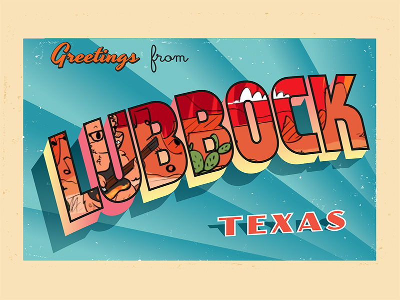 Greetings from Lubbock postcard